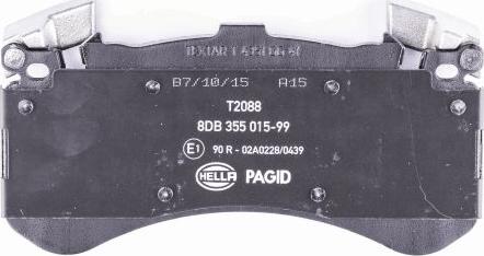 HELLA 8DB 355 015-991 - Тормозные колодки, дисковые, комплект autospares.lv