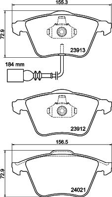 HELLA 8DB 355 015-971 - Тормозные колодки, дисковые, комплект autospares.lv