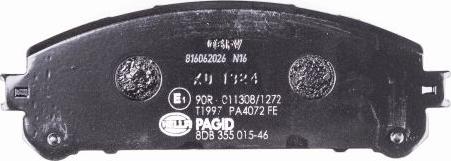 HELLA 8DB 355 015-461 - Тормозные колодки, дисковые, комплект autospares.lv