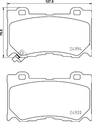 HELLA 8DB 355 015-411 - Тормозные колодки, дисковые, комплект autospares.lv