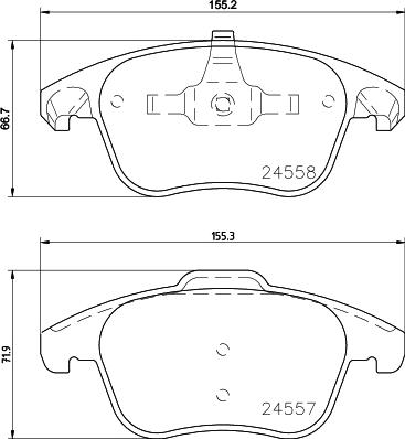 HELLA 8DB 355 015-561 - Тормозные колодки, дисковые, комплект autospares.lv