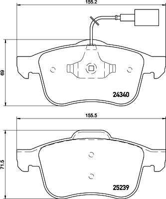 HELLA 8DB 355 015-531 - Тормозные колодки, дисковые, комплект autospares.lv