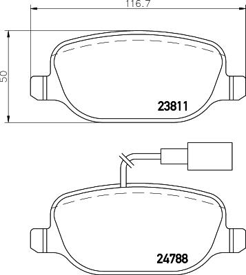 HELLA 8DB 355 015-571 - Тормозные колодки, дисковые, комплект autospares.lv