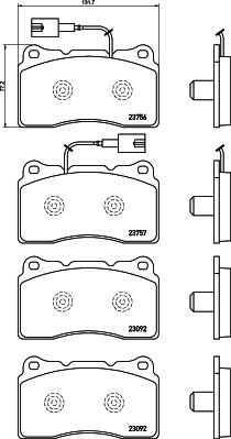 HELLA 8DB 355 015-681 - Тормозные колодки, дисковые, комплект autospares.lv