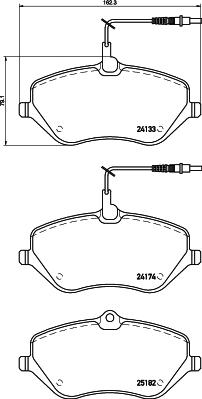 HELLA 8DB 355 015-621 - Тормозные колодки, дисковые, комплект autospares.lv