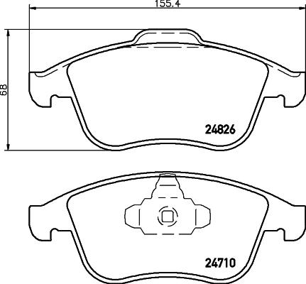 HELLA 8DB 355 015-041 - Тормозные колодки, дисковые, комплект autospares.lv