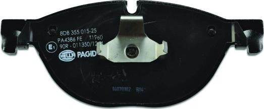 HELLA 8DB 355 015-251 - Тормозные колодки, дисковые, комплект autospares.lv