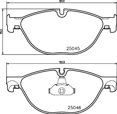 HELLA 8DB 355 015-251 - Тормозные колодки, дисковые, комплект autospares.lv