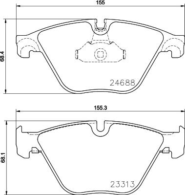 HELLA 8DB 355 015-261 - Тормозные колодки, дисковые, комплект autospares.lv