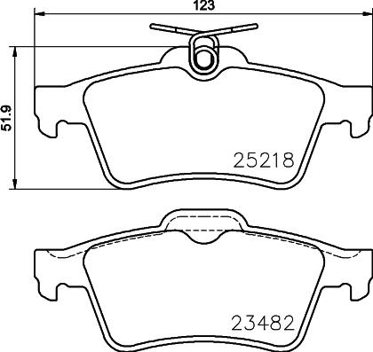 HELLA 8DB 355 015-741 - Тормозные колодки, дисковые, комплект autospares.lv