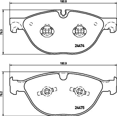 HELLA 8DB 355 015-701 - Тормозные колодки, дисковые, комплект autospares.lv