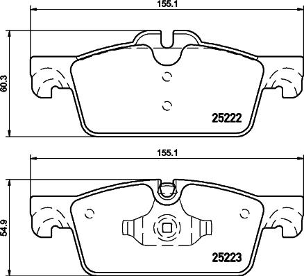 HELLA 8DB 355 015-711 - Тормозные колодки, дисковые, комплект autospares.lv