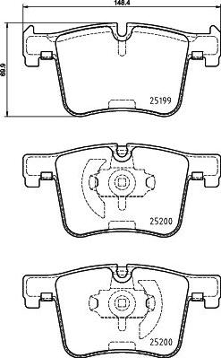 HELLA 8DB 355 015-781 - Тормозные колодки, дисковые, комплект autospares.lv