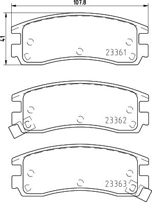 HELLA 8DB 355 016-961 - Тормозные колодки, дисковые, комплект autospares.lv