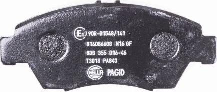 HELLA 8DB 355 016-461 - Тормозные колодки, дисковые, комплект autospares.lv