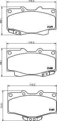 HELLA 8DB 355 030-131 - Тормозные колодки, дисковые, комплект autospares.lv