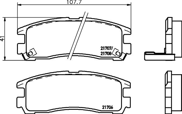 HELLA 8DB 355 016-591 - Тормозные колодки, дисковые, комплект autospares.lv