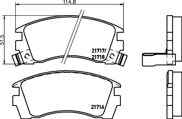 HELLA 8DB 355 016-551 - Тормозные колодки, дисковые, комплект autospares.lv