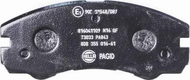 HELLA 8DB 355 016-611 - Тормозные колодки, дисковые, комплект autospares.lv