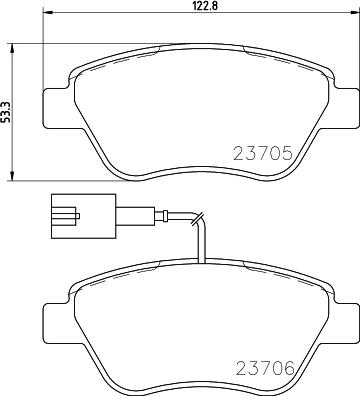 HELLA 8DB 355 016-071 - Тормозные колодки, дисковые, комплект autospares.lv