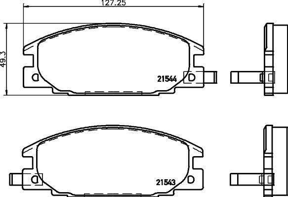 HELLA 8DB 355 016-341 - Тормозные колодки, дисковые, комплект autospares.lv