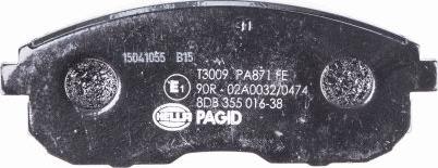 HELLA 8DB 355 016-381 - Тормозные колодки, дисковые, комплект autospares.lv