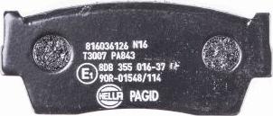 HELLA 8DB 355 016-371 - Тормозные колодки, дисковые, комплект autospares.lv