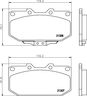 HELLA 8DB 355 016-791 - Тормозные колодки, дисковые, комплект autospares.lv