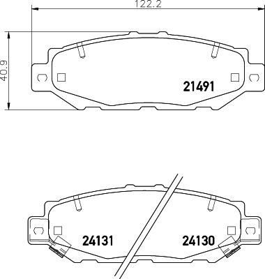 HELLA 8DB 355 016-751 - Тормозные колодки, дисковые, комплект autospares.lv