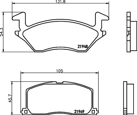 HELLA 8DB 355 016-781 - Тормозные колодки, дисковые, комплект autospares.lv