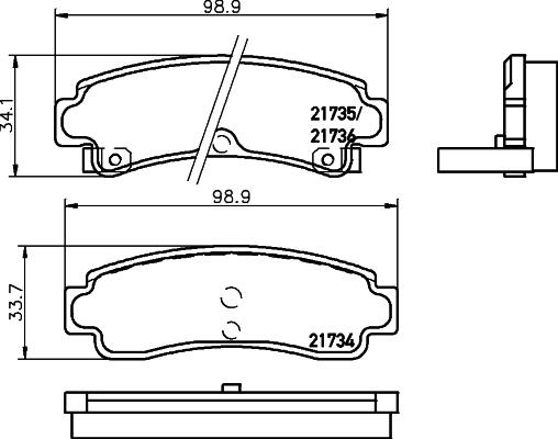 HELLA 8DB 355 016-731 - Тормозные колодки, дисковые, комплект autospares.lv