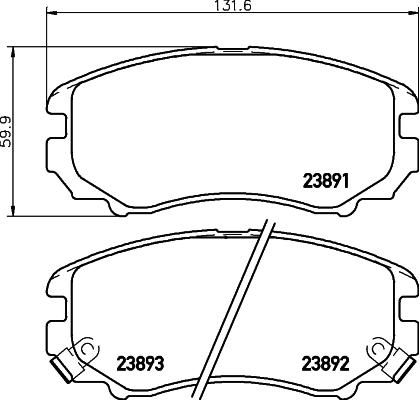 HELLA 8DB 355 010-991 - Тормозные колодки, дисковые, комплект autospares.lv