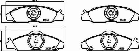 HELLA 8DB 355 010-941 - Тормозные колодки, дисковые, комплект autospares.lv