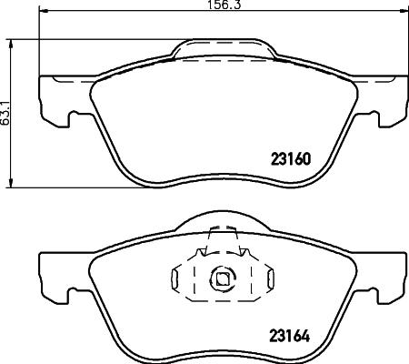 HELLA 8DB 355 010-911 - Тормозные колодки, дисковые, комплект autospares.lv