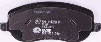 HELLA 8DB 355 010-501 - Тормозные колодки, дисковые, комплект autospares.lv