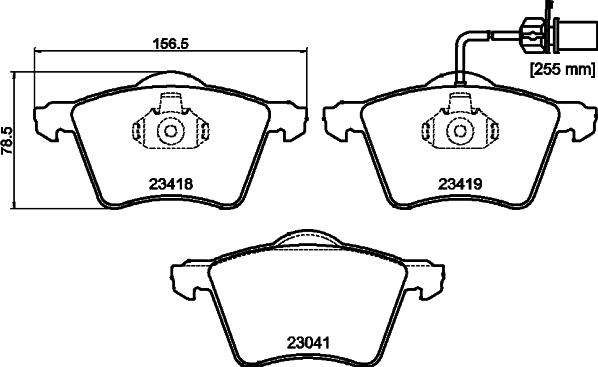 HELLA 8DB 355 010-631 - Тормозные колодки, дисковые, комплект autospares.lv