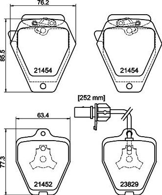 HELLA 8DB 355 010-191 - Тормозные колодки, дисковые, комплект autospares.lv