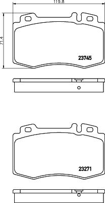 HELLA 8DB 355 010-101 - Тормозные колодки, дисковые, комплект autospares.lv