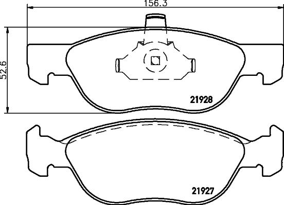 HELLA 8DB 355 010-181 - Тормозные колодки, дисковые, комплект autospares.lv