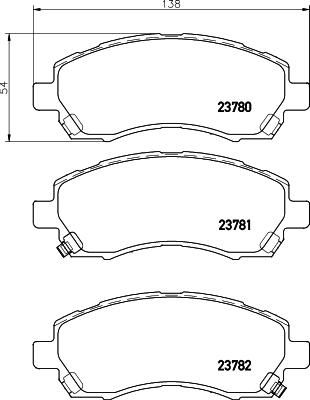 HELLA 8DB 355 027-931 - Тормозные колодки, дисковые, комплект autospares.lv