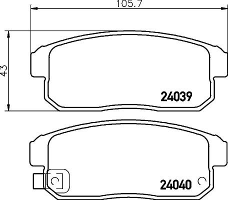 HELLA 8DB 355 024-291 - Тормозные колодки, дисковые, комплект autospares.lv