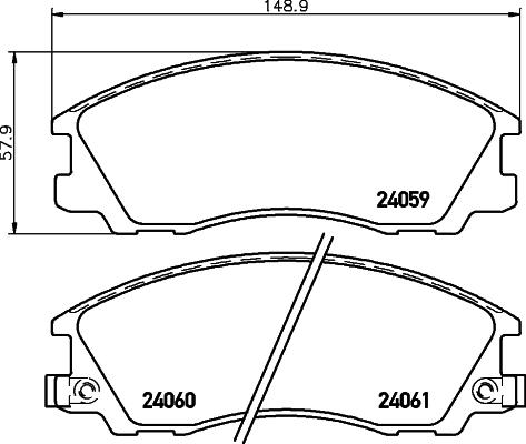 HELLA 8DB 355 010-821 - Тормозные колодки, дисковые, комплект autospares.lv