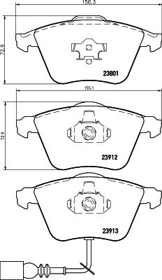 HELLA 8DB 355 010-351 - Тормозные колодки, дисковые, комплект autospares.lv