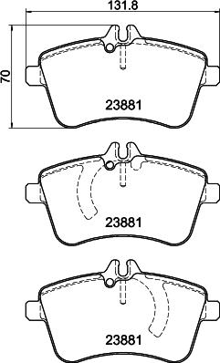 HELLA 8DB 355 010-331 - Тормозные колодки, дисковые, комплект autospares.lv