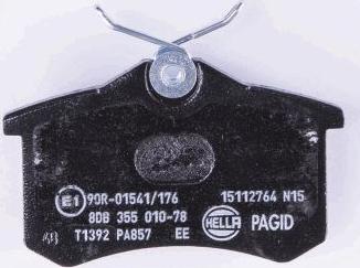 HELLA 8DB 355 010-781 - Тормозные колодки, дисковые, комплект autospares.lv