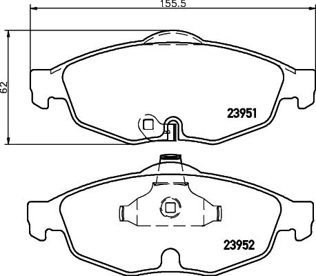 HELLA 8DB 355 011-991 - Тормозные колодки, дисковые, комплект autospares.lv