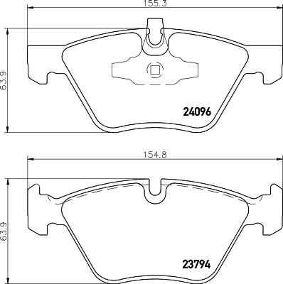 HELLA 8DB 355 011-941 - Тормозные колодки, дисковые, комплект autospares.lv