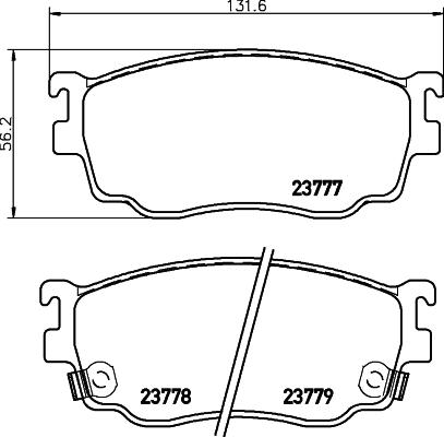 HELLA 8DB 355 011-561 - Тормозные колодки, дисковые, комплект autospares.lv