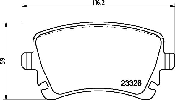 HELLA 8DB 355 011-641 - Тормозные колодки, дисковые, комплект autospares.lv