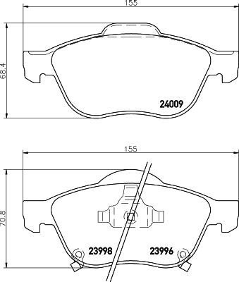 HELLA 8DB 355 011-041 - Тормозные колодки, дисковые, комплект autospares.lv